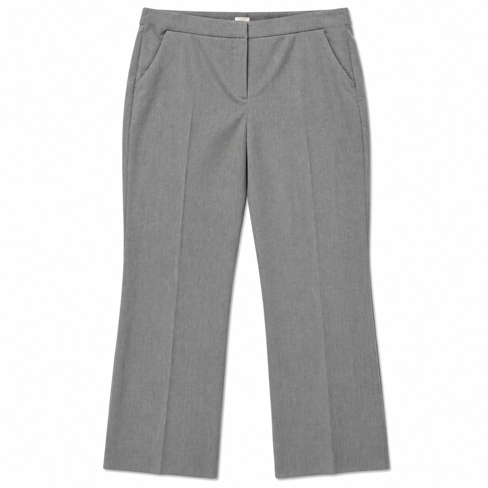 Chicos So Slimming Trouser Pants Womens Size 16S Gray Straight Twill Stretch NWT